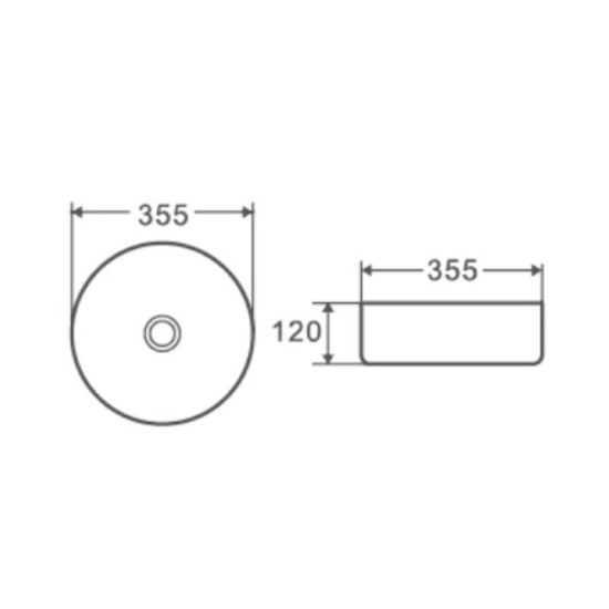 Раковина Mixxus Premium Topper-0101 355x355x120mm (MP6489)