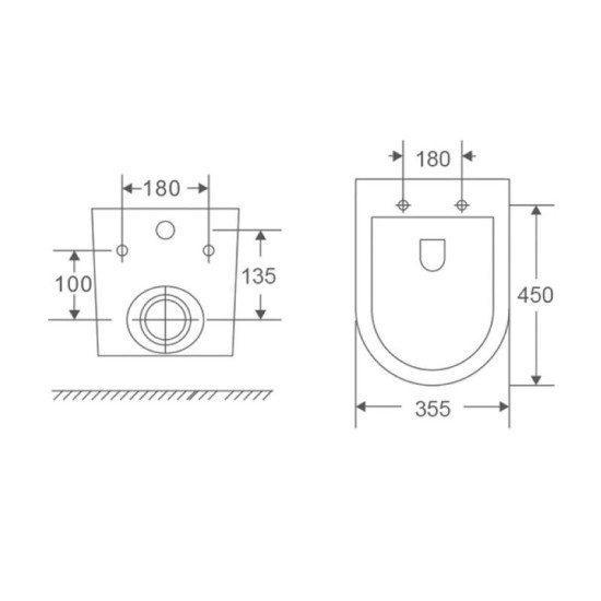 Унітаз підвісний Mixxus Premium Bevel-0301-R 515x355x365mm Rimless (MP6470)