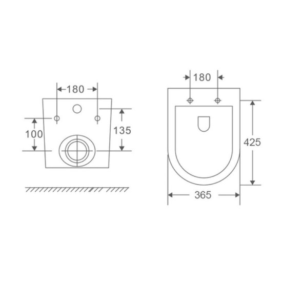 Унітаз підвісний Mixxus Premium Ellipse-0301-R 495x365x365mm Rimless (MP6460)