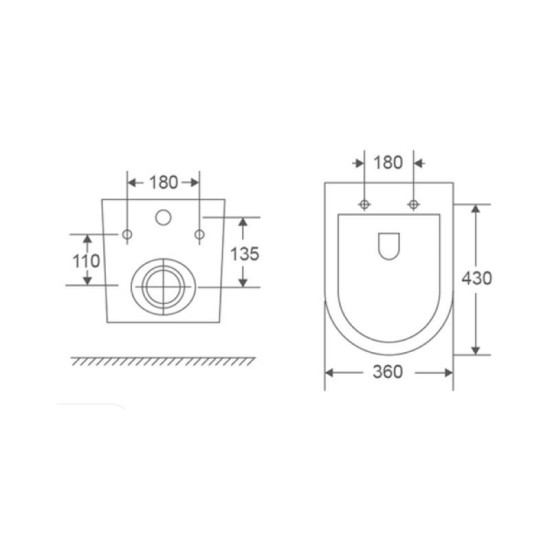 Унитаз подвесной Mixxus Premium Ellipse-0302-T3 495x360x370mm Tornado 3.0 (MP6462)