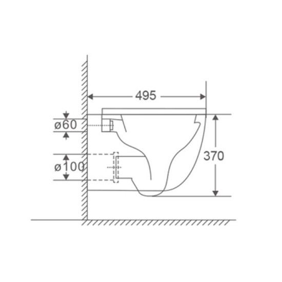 Унитаз подвесной Mixxus Premium Ellipse-0302-T3 495x360x370mm Tornado 3.0 (MP6462)