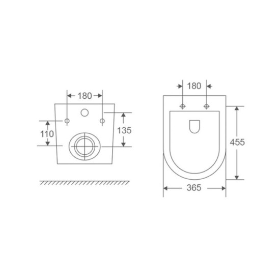 Унитаз подвесной Mixxus Premium Ellipse-0303-R 520x365x360mm Rimless (MP6463)