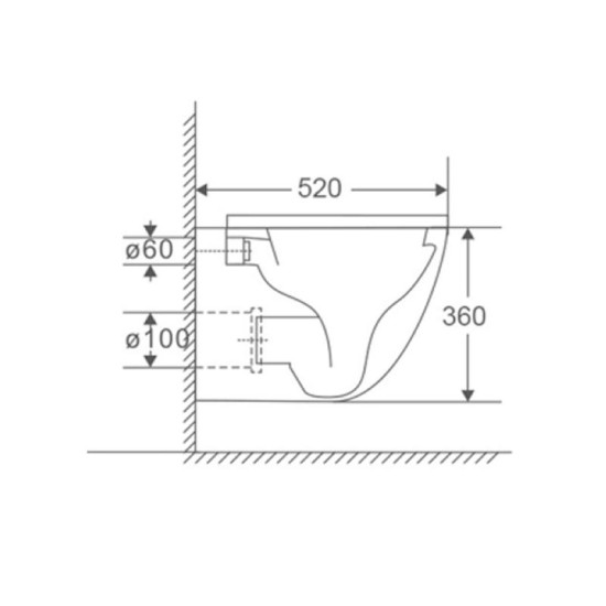 Унитаз подвесной Mixxus Premium Ellipse-0303-R 520x365x360mm Rimless (MP6463)