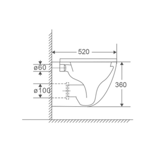 Унітаз підвісний Mixxus Premium Ellipse-0303-R Black 520x365x360mm Rimless (MP6464)