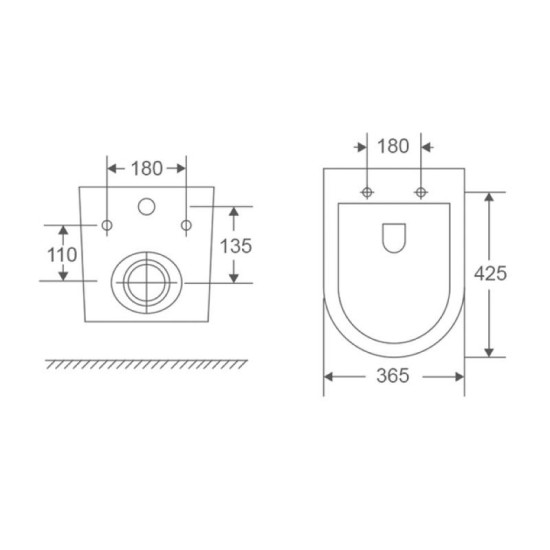Унитаз подвесной Mixxus Premium Ellipse-0304-R 540x360x360mm Rimless (MP6466)