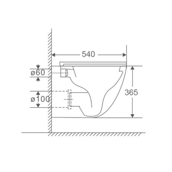 Унитаз подвесной Mixxus Premium Ellipse-0304-R 540x360x360mm Rimless (MP6466)