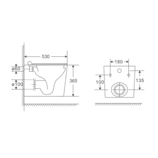 Унітаз підвісний Mixxus Premium Quadro-0302-R 530x360x365mm Rimless (MP6454)