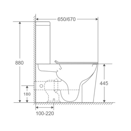 Унітаз-компакт Mixxus Premium Bevel-0402-R 670x390x880mm Rimless (MP6474)