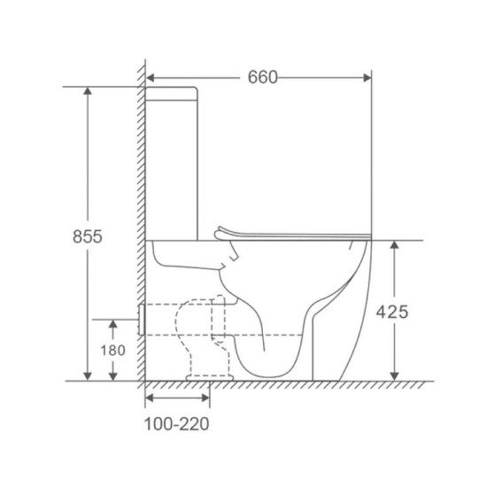 Унітаз-компакт Mixxus Premium Ellipse-0402-R 660x390x855mm Rimless (MP6468)