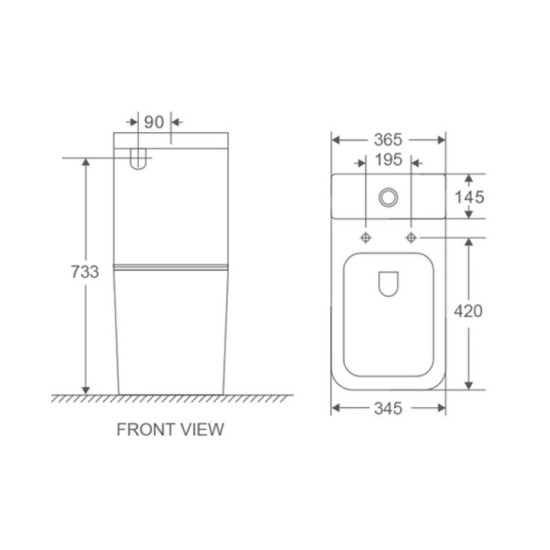 Унітаз-компакт Mixxus Premium Quadro-0401-R 610x365x825mm Rimless (MP6457)