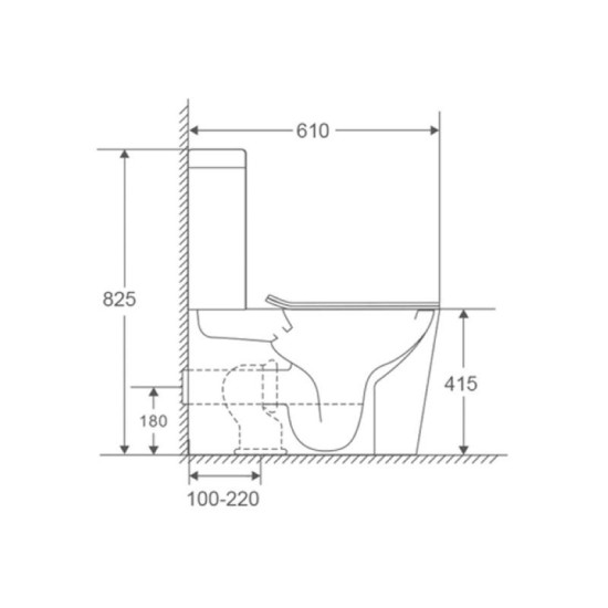 Унітаз-компакт Mixxus Premium Quadro-0401-R 610x365x825mm Rimless (MP6457)