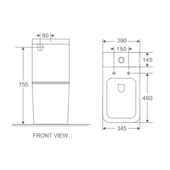 Унитаз-компакт Mixxus Premium Quadro-0402-R 675x390x855mm Rimless (MP6458)
