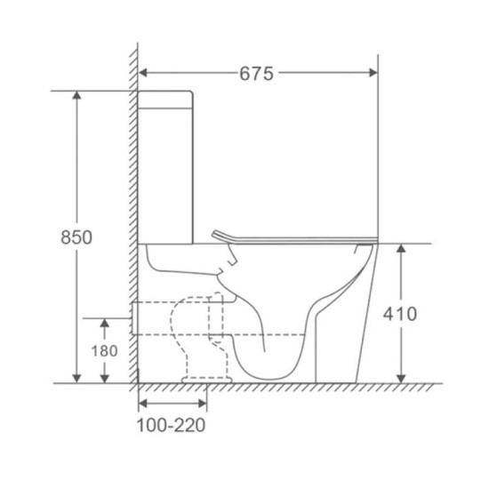 Унитаз-компакт Mixxus Premium Quadro-0402-R 675x390x855mm Rimless (MP6458)