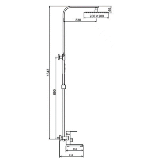 Душевая система Platinum SH11 (латунь)