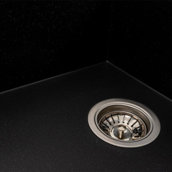 Кухонная мойка Platinum 7950 AZURIT матовая Черный металлик