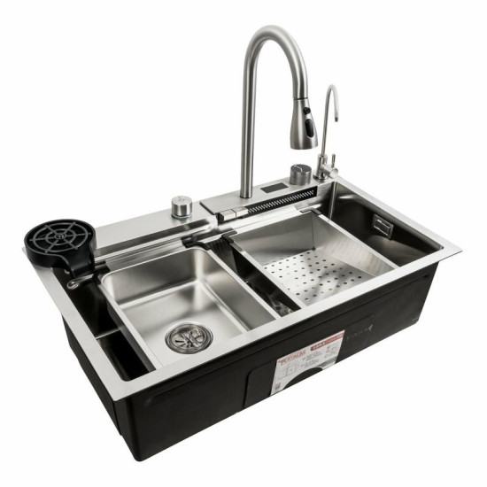 Кухонная мойка Platinum Handmade 75x45G сатин "Водопад"