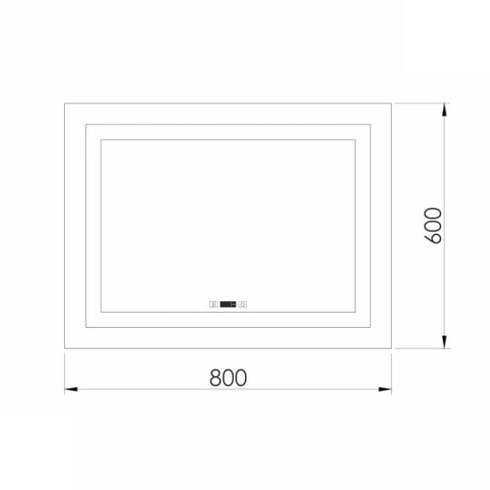 Зеркало Imprese KARLOV Option m08607600MC с подсветкой, подогревом и часами 60*80см