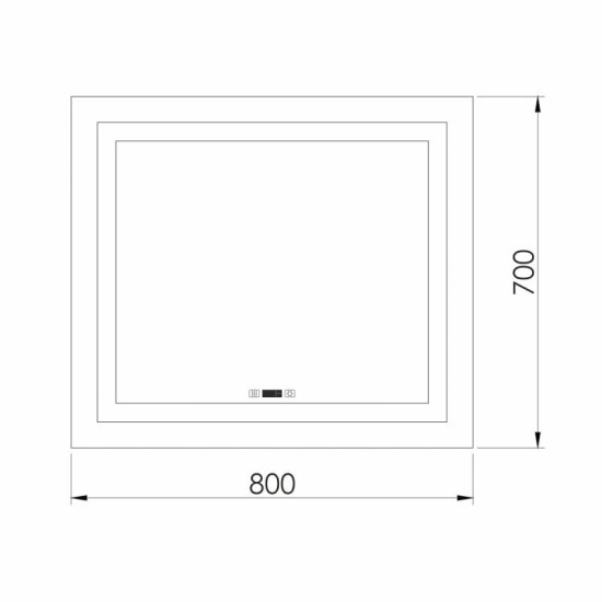 Зеркало Imprese KARLOV Option m08607600MD с подсветкой, подогревом и часами 70*80см