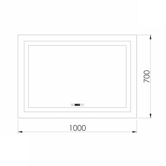 Зеркало Imprese KARLOV Option m08607600ME с подсветкой, подогревом и часами 70*100см
