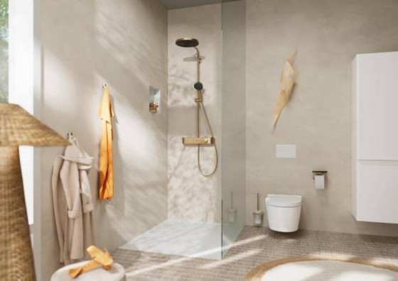 Душова система Hansgrohe Pulsify Showerpipe 260 24220140 шліфована бронза