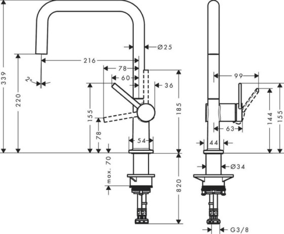 Кухонний змішувач Hansgrohe Talis M54 72844670 чорний матовий