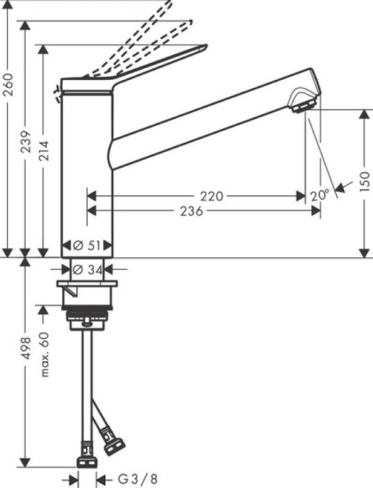 Кухонний змішувач Hansgrohe Zesis M33 150 74813000 ECO, CoolStart 74813000