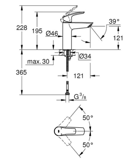 Змішувач для раковини Grohe EUROSMART NEW 233242433 чорний матовий