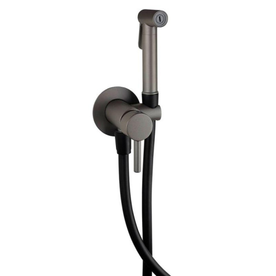 Гигиенический душ со смесителем Paffoni Tweet Round Mix, Mercury Grey (ZDUP110MG)