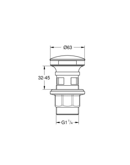 Донный клапан Grohe 1024642430 матовый черный