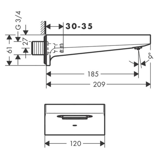 Вилив для ванни Hansgrohe Metropol (32543340)