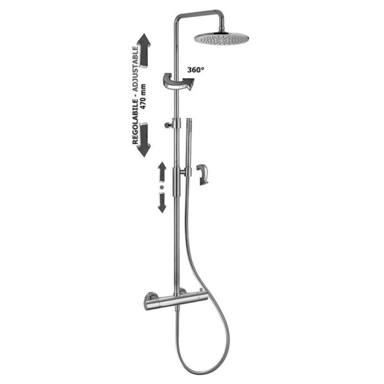 Душевая система Paffoni Light Steel Looking (ZCOL646KLIQST)