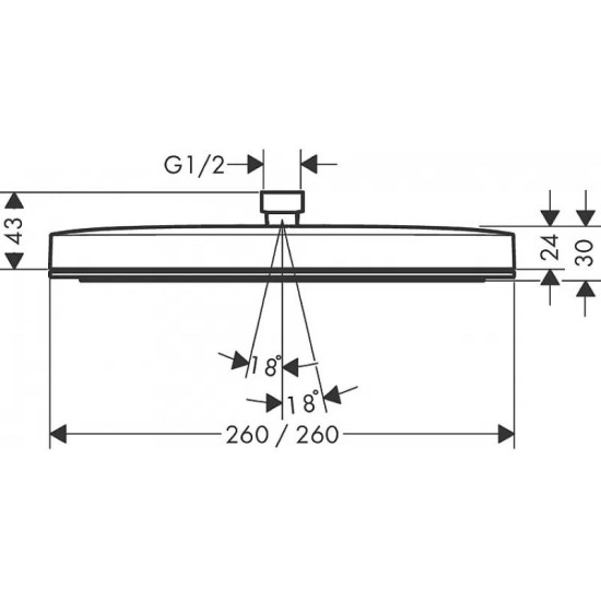 Лійка для верхнього душу Hansgrohe 1jet Pulsify E, хром (24331000)