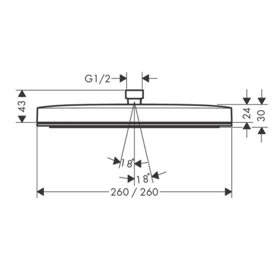 Лійка для верхнього душу Hansgrohe Pulsify Е 260 1jet EcoSmart+, Chrome (24333000)