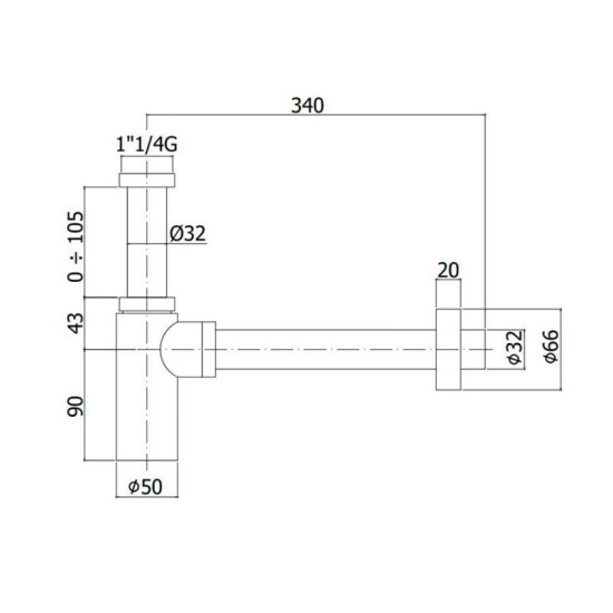 Сифон для раковини Paffoni Light, хром (ZACC240CR)