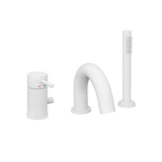 Смеситель для ванны Paffoni Light MAX FLOW встраиваемый на три отверстия , белый