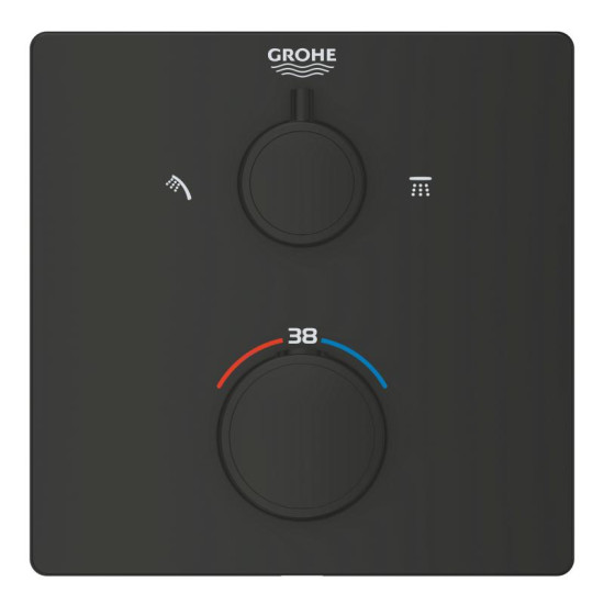 Змішувач для душу Grohe Grohtherm 1022092430 чорний матовий