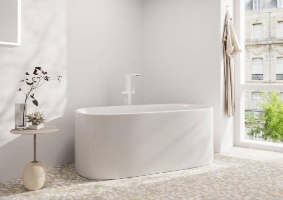 Смеситель для ванны напольный Hansgrohe Tecturis E, Matt White (73445700)