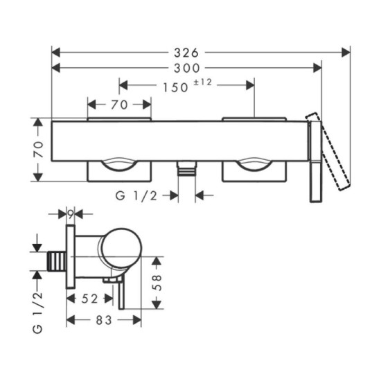 Смеситель для душа Hansgrohe Tecturis E, Brushed Bronze (73620140)