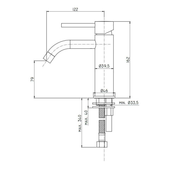 Змішувач для раковини Paffoni Light без донного клапана, медове золото (LIG071HG)