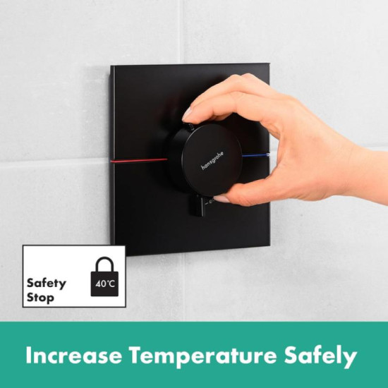 Термостат прихованого монтажу для душу Hansgrohe ShowerSelect Comfort E HighFlow Matt Black (15574670)