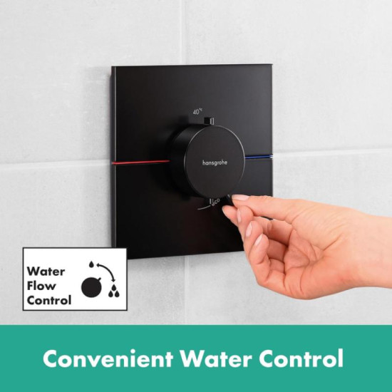 Термостат прихованого монтажу для душу Hansgrohe ShowerSelect Comfort E HighFlow Matt Black (15574670)