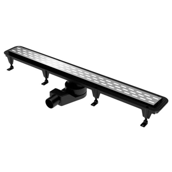 Линейный трап Waterway Stream 80 см, черный с решеткой LINE (WSB800001N2)