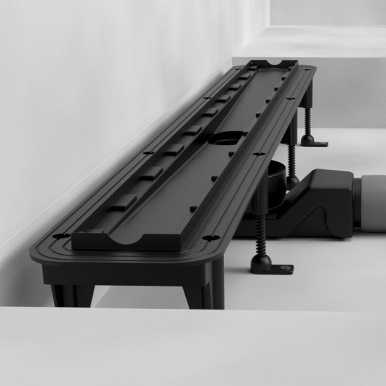 Линейный трап Waterway Stream 80 см, черный с решеткой LINE (WSB800001N2)