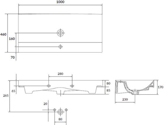 Раковина Cersanit Larga 100 білий EW (K120-011)