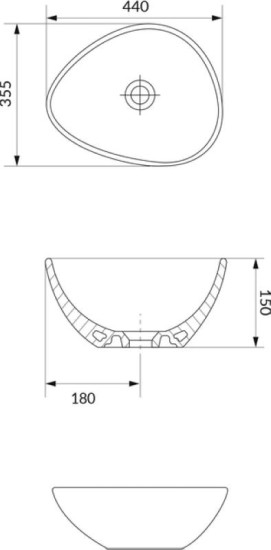 Раковина Cersanit MODUO 45 антрацит (K116-105)