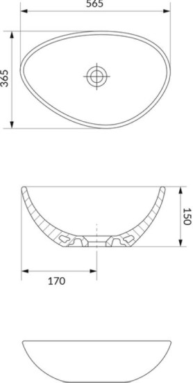 Раковина Cersanit MODUO 55 антрацит (K116-106)