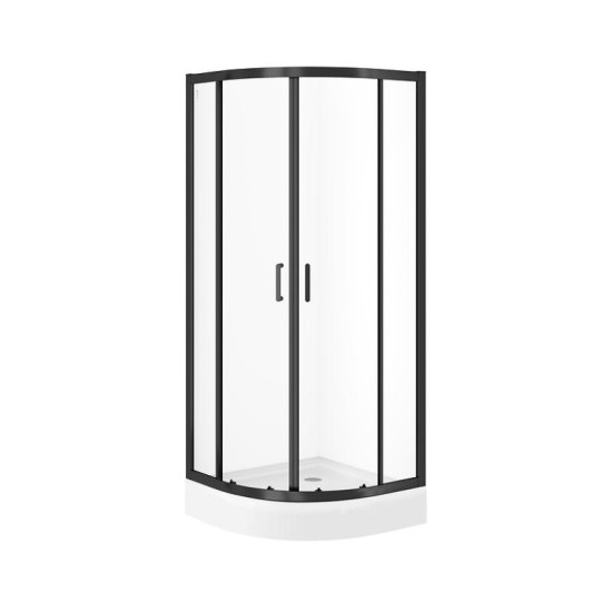 Душова кабіна Cersanit ZIP 80Х80Х190 чорна S163-007 прозоре скло без піддона