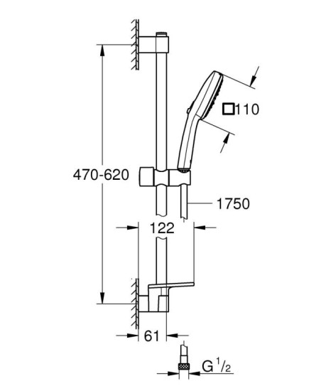 Душевой гарнитур Grohe Tempesta Cube 110 27929003