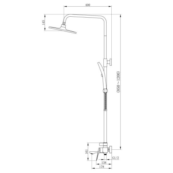 Душевая система Qtap Vlasta New QTVLA111CRM45650 Chrome