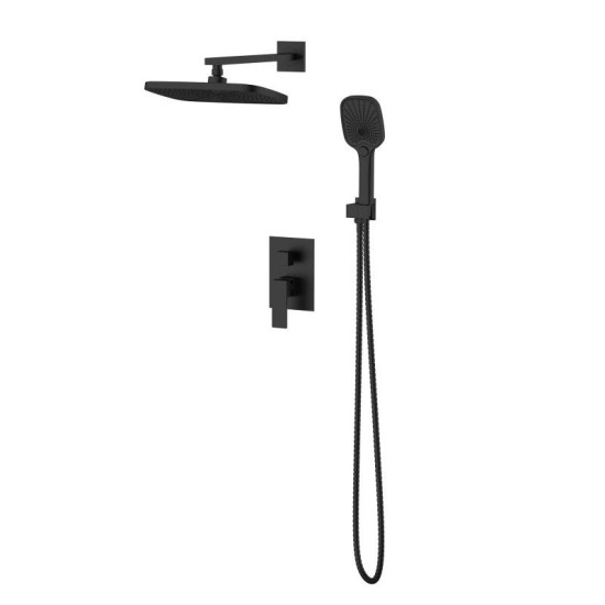 Душевая система скрытого монтажа Qtap Gemini QTGEM113BLM45697 Black Matt